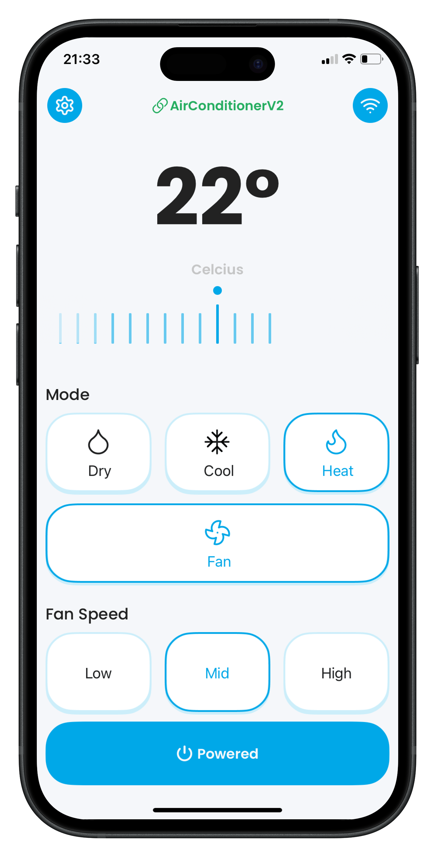 Air Conditioner Control – Screen 1