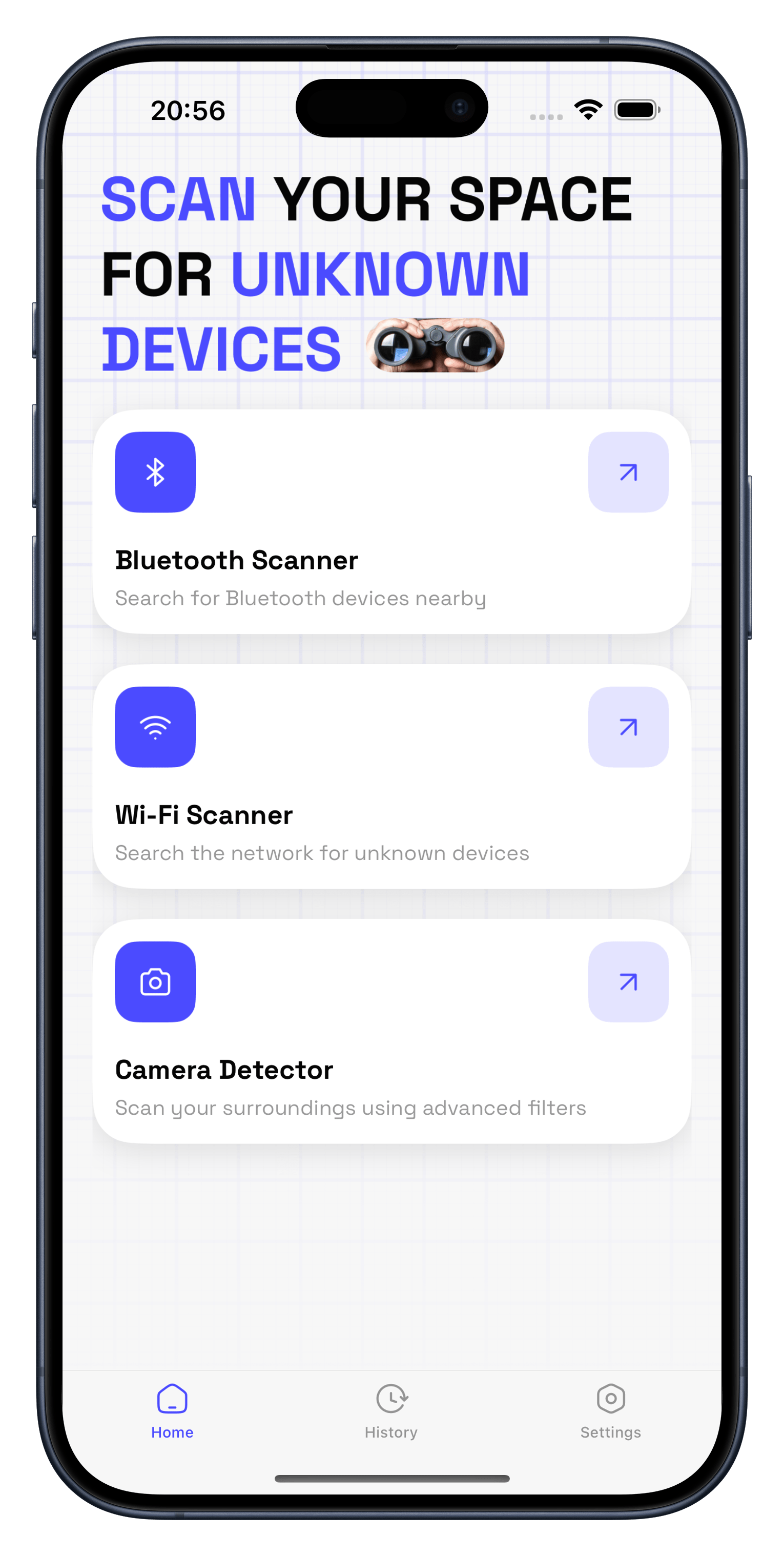 Hidden Camera Detector – Screen 1