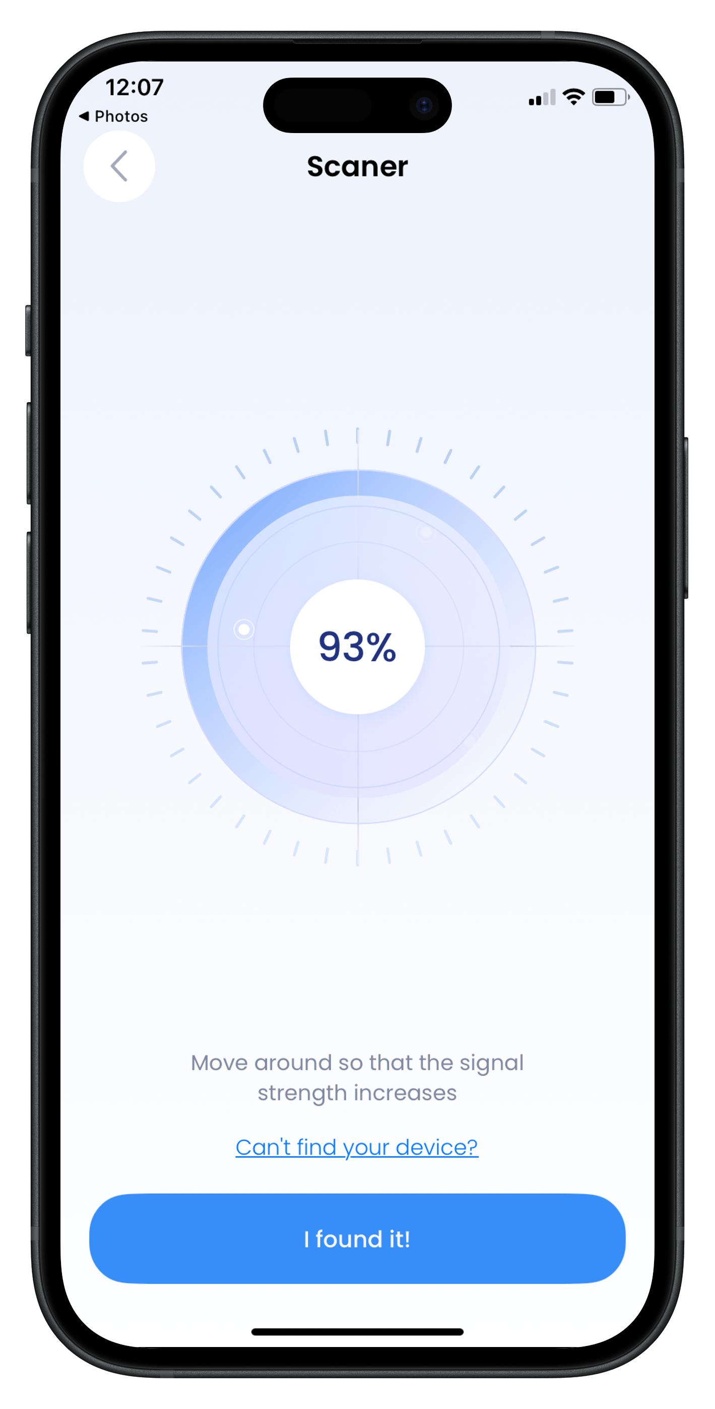 Air Finder – Screen 2