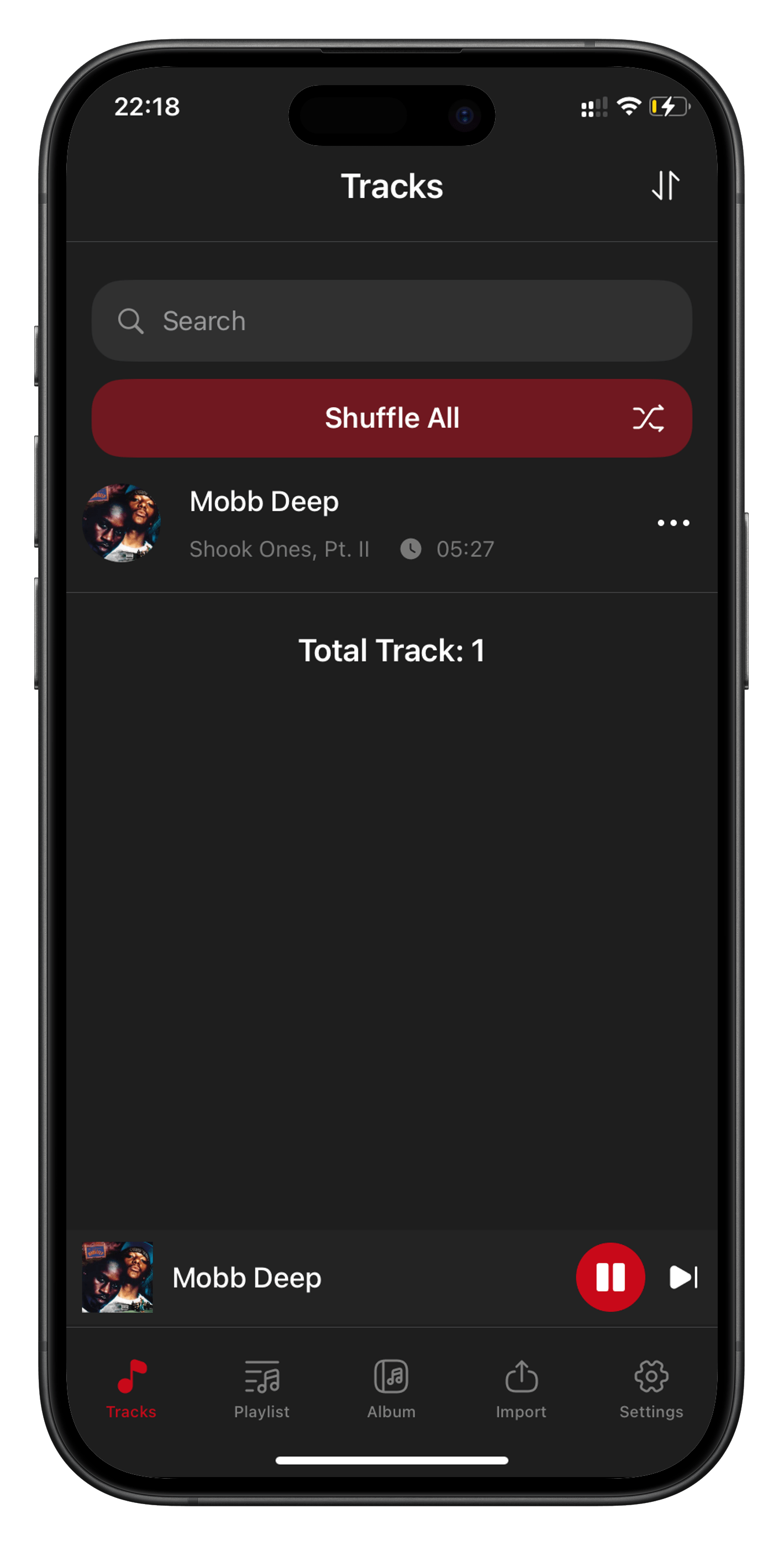 Offline Music Player – Screen 1
