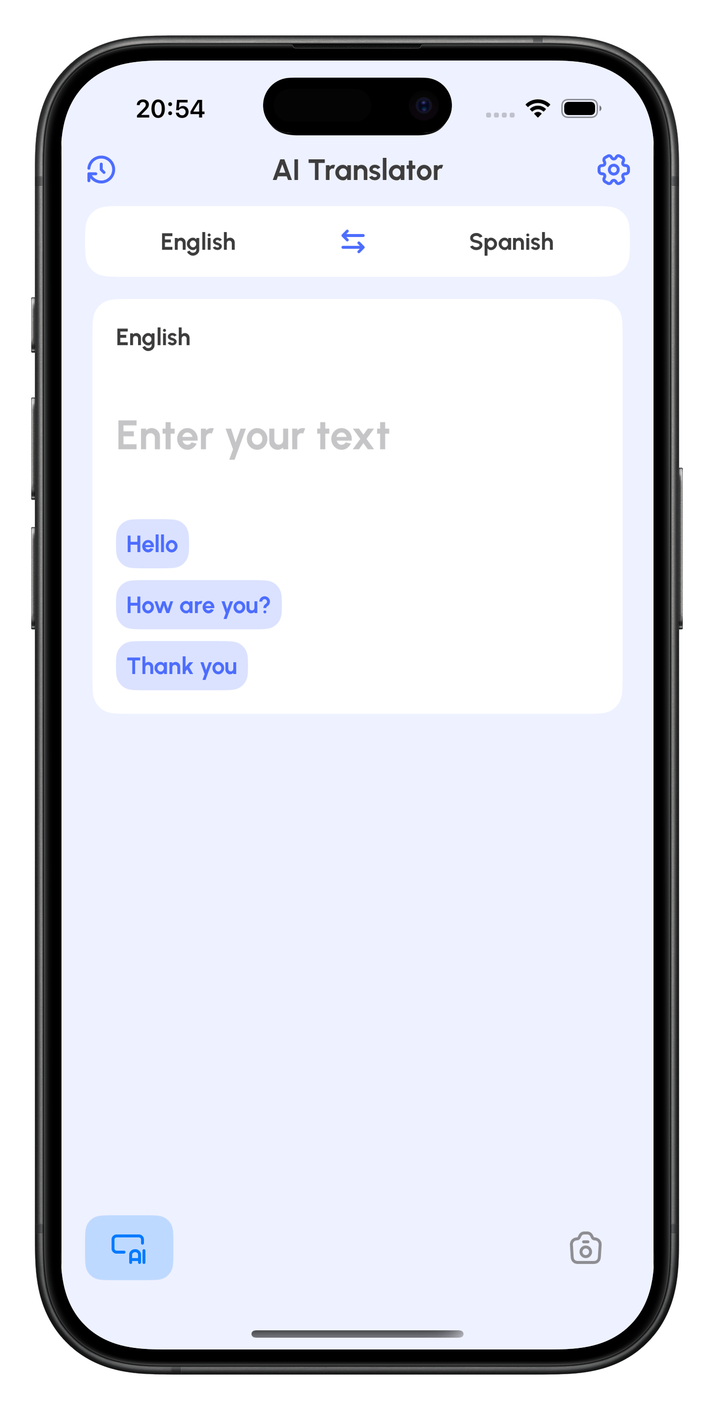 AI Translate – Screen 1