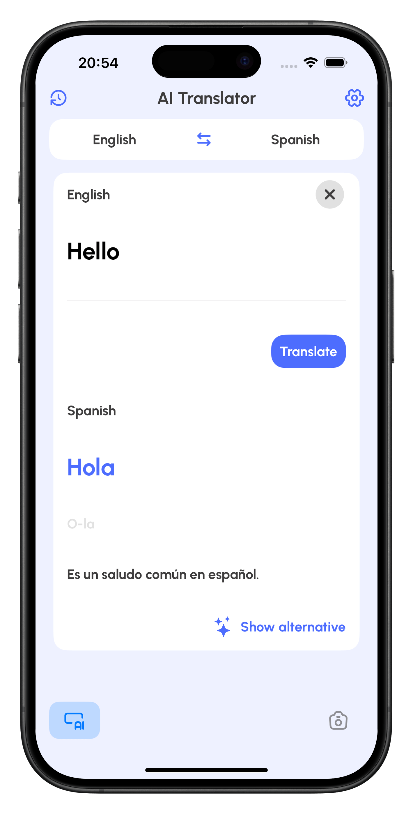 AI Translate – Screen 2